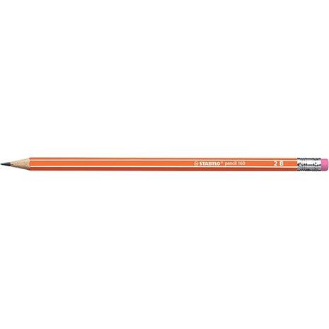 Μολύβι γραφίτη Stabilo 160/03 2B με γόμα orange